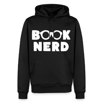 BOOK NERD Bücher Lese Liebe - Männer Premium Bio Hoodie - Schwarz - Vorne - Nico (187cm)