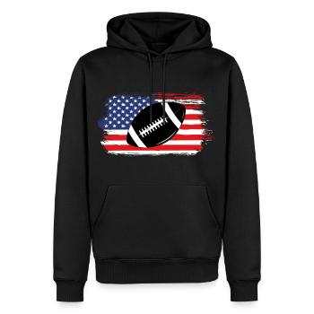 Football américain USA Flag US Football - Sweat à capuche Premium bio Homme - noir - Devant - Nico (187cm)