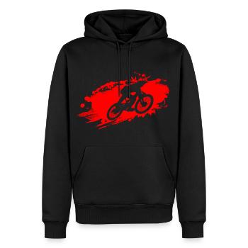 Descente VTT Ride Rouge - Sweat à capuche Premium bio Homme - noir - Devant - Nico (187cm)