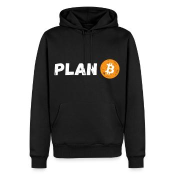 PLAN B - Männer Premium Bio Hoodie - Schwarz - Vorne - Nico (187cm)