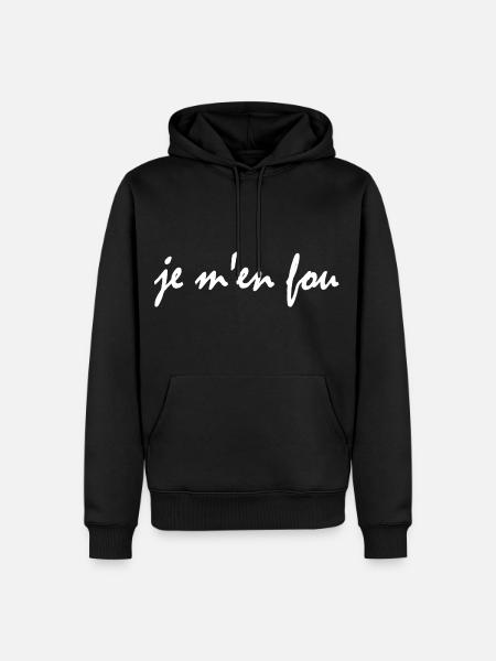 je m'en fou - Men’s Premium Organic Hoodie - black