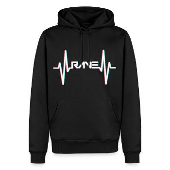 RAVE Heartbeat Raver EDM - Sweat à capuche Premium bio Homme - noir - Devant - Nico (187cm)