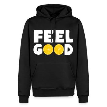 FEEL GOOD Zitronen - Männer Premium Bio Hoodie - Schwarz - Vorne - Nico (187cm)
