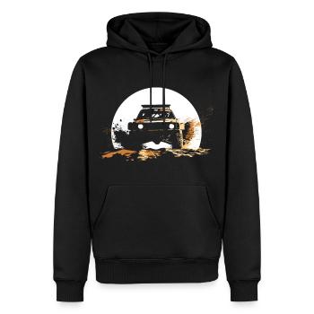 Desert Rallye - Männer Premium Bio Hoodie - Schwarz - Vorne - Nico (187cm)