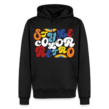 Style - Color - Retro (weiss) - Männer Premium Bio Hoodie - Schwarz - Vorne - Nico (187cm)