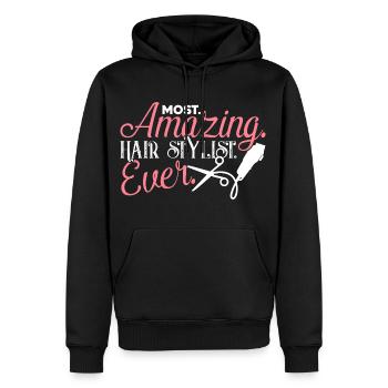 Hair Stylist Amazing Hair Stylist - Men’s Premium Organic Hoodie - black - Front - Nico (187cm)