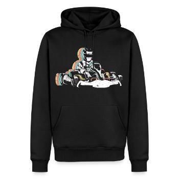 Gokart Retro Kart - Männer Premium Bio Hoodie - Schwarz - Vorne - Nico (187cm)