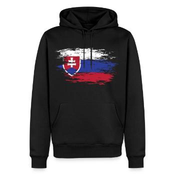 Slowakei Landkarte Flagge used - Männer Premium Bio Hoodie - Schwarz - Vorne - Nico (187cm)
