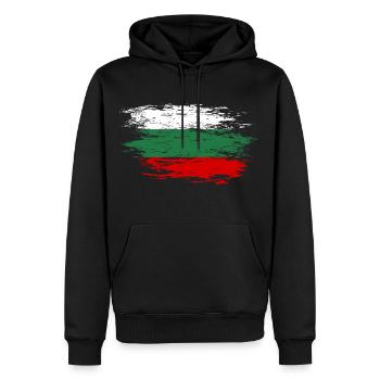 Drapeau bulgare utilisé - Sweat à capuche Premium bio Homme - noir - Devant - Nico (187cm)
