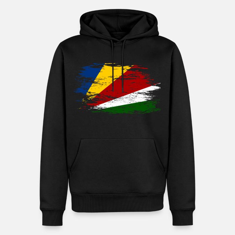 Drapeau des Seychelles utilisé - Sweat à capuche Premium bio Homme - noir