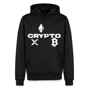 Crypto Glitch - Männer Premium Bio Hoodie - Schwarz - Vorne - Nico (187cm)