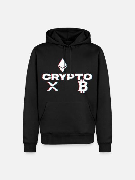 Crypto Glitch - Männer Premium Bio Hoodie - Schwarz