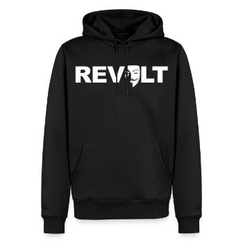 Revolt - Guy Fawkes - Männer Premium Bio Hoodie - Schwarz - Vorne - Nico (187cm)