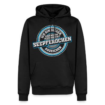 Seepferdchen Abzeichen Prüfung bestanden Geschenk - Männer Premium Bio Hoodie - Schwarz - Vorne - Nico (187cm)