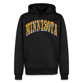 Minnesota - Männer Premium Bio Hoodie - Schwarz - Vorne - Nico (187cm)