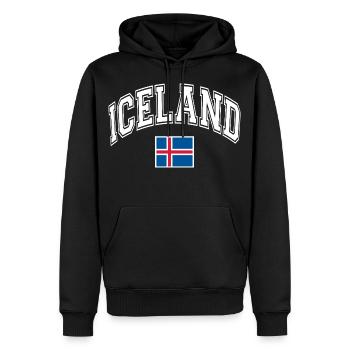 Island Flagge - Männer Premium Bio Hoodie - Schwarz - Vorne - Nico (187cm)