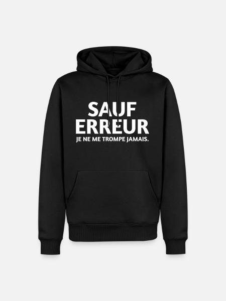 citation drôle, citation drôle - Sweat à capuche Premium bio Homme - noir
