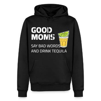 Les bonnes mamans boivent de la tequila et disent des gros mots - Sweat à capuche Premium bio Homme - noir - Devant - Nico (187cm)