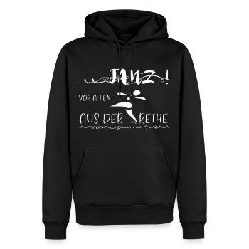 TANZ! Vor allem aus der Reihe - Männer Premium Bio Hoodie - Schwarz - Vorne - Nico (187cm)