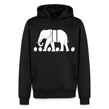 African Elephant Defense Zoo Walking on Eggs - Men’s Premium Organic Hoodie - black - Front - Nico (187cm)