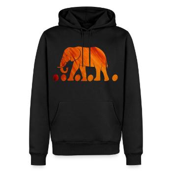 African Elephant Defense Zoo Walking on Eggs - Men’s Premium Organic Hoodie - black - Front - Nico (187cm)