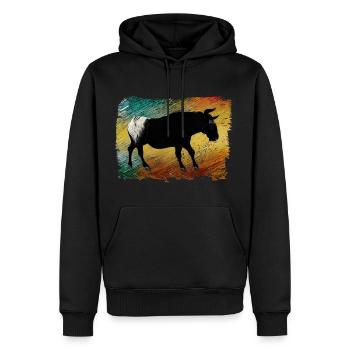 Camargue Stiermalerei - Männer Premium Bio Hoodie - Schwarz - Vorne - Nico (187cm)