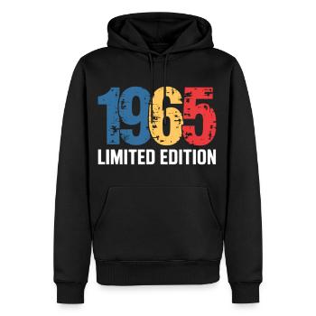 Legend 1965 Geschenke zum 60. Geburtstag für Männer Frauen 60 J - Männer Premium Bio Hoodie - Schwarz - Vorne - Nico (187cm)