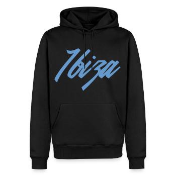 Ibiza - Männer Premium Bio Hoodie - Schwarz - Vorne - Nico (187cm)