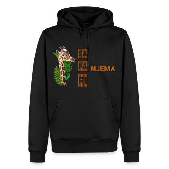 SA FA RI NJEMA - Männer Premium Bio Hoodie - Schwarz - Vorne - Nico (187cm)