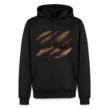 Bärentatze - Männer Premium Bio Hoodie - Schwarz - Vorne - Nico (187cm)