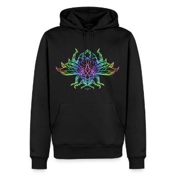 IRON MONKEYS-NEON BUMBLEBEE - Männer Premium Bio Hoodie - Schwarz - Vorne - Nico (187cm)