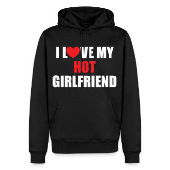 J’adore ma petite amie chaude - j’adore Liebe schön - Sweat à capuche Premium bio Homme - noir - Devant - Nico (187cm)