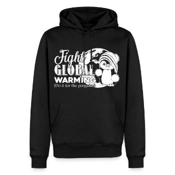 Earth Day Fight Global Warming - Men’s Premium Organic Hoodie - black - Front - Nico (187cm)