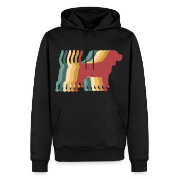 Beagle Dog Retro Vintage - Sweat à capuche Premium bio Homme - noir - Devant - Nico (187cm)
