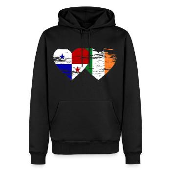 Drapeau de l’Irlande du Panama utilisé - Sweat à capuche Premium bio Homme - noir - Devant - Nico (187cm)