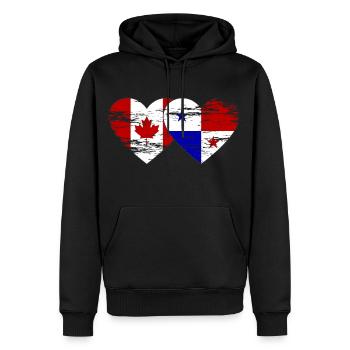 Canada Panama Drapeau utilisé - Sweat à capuche Premium bio Homme - noir - Devant - Nico (187cm)