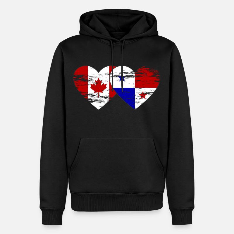 Canada Panama Drapeau utilisé - Sweat à capuche Premium bio Homme - noir