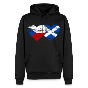 République tchèque Ecosse drapeau coeur utilisé - Sweat à capuche Premium bio Homme - noir - Devant - Nico (187cm)