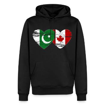 Coeur de drapeau du Pakistan Canada utilisé - Sweat à capuche Premium bio Homme - noir - Devant - Nico (187cm)