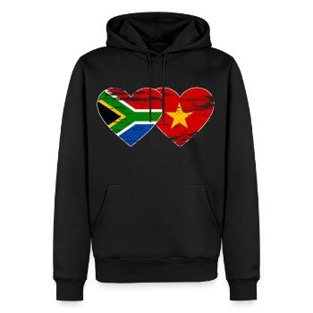 Südafrika Vietnam Flagge Herz used - Männer Premium Bio Hoodie - Schwarz - Vorne - Nico (187cm)
