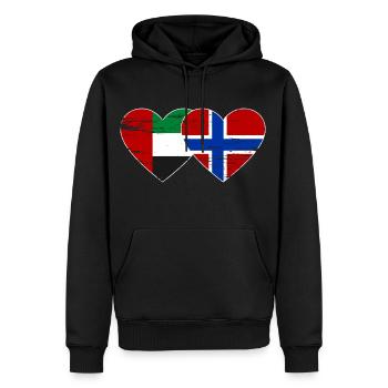 Vereinigte Arabische Emirate Norwegen Flagg - Männer Premium Bio Hoodie - Schwarz - Vorne - Nico (187cm)