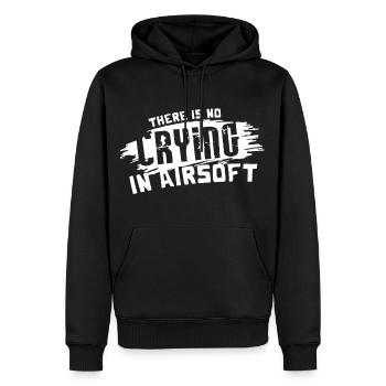 There Is No Crying in Airsoft - Men’s Premium Organic Hoodie - black - Front - Nico (187cm)