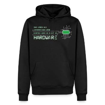 Computer Scientist Technician Life would simply be hardware - Men’s Premium Organic Hoodie - black - Front - Nico (187cm)