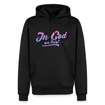 In God we trust - Men’s Premium Organic Hoodie - black - Front - Nico (187cm)