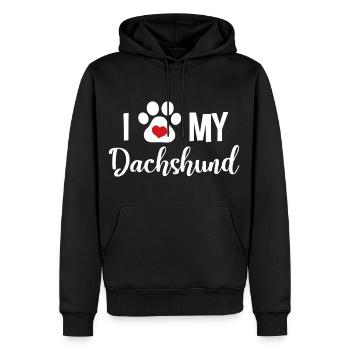 I Love My Dachshund - Men’s Premium Organic Hoodie - black - Front - Nico (187cm)