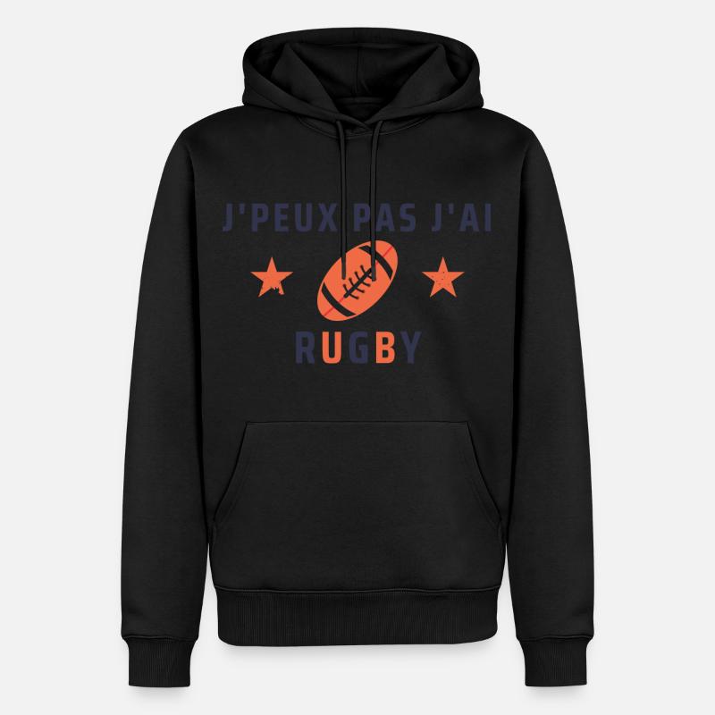j'peux pas j'ai rugby - Sweat à capuche Premium bio Homme - noir