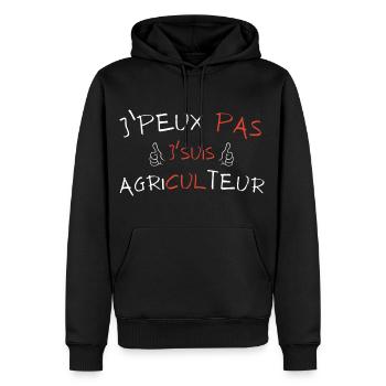 I can't I'm a farmer - Men’s Premium Organic Hoodie - black - Front - Nico (187cm)