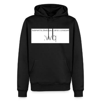 seulement les developpeurs seniors connaissent - Sweat à capuche Premium bio Homme - noir - Devant - Nico (187cm)