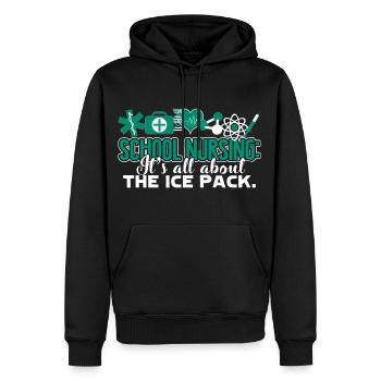 School Nurse It's All About The Pack - Men’s Premium Organic Hoodie - black - Front - Nico (187cm)