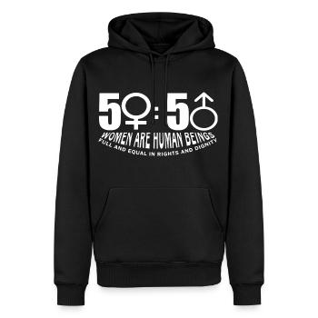 Women's Equality Day Women Are Human Being - Men’s Premium Organic Hoodie - black - Front - Nico (187cm)